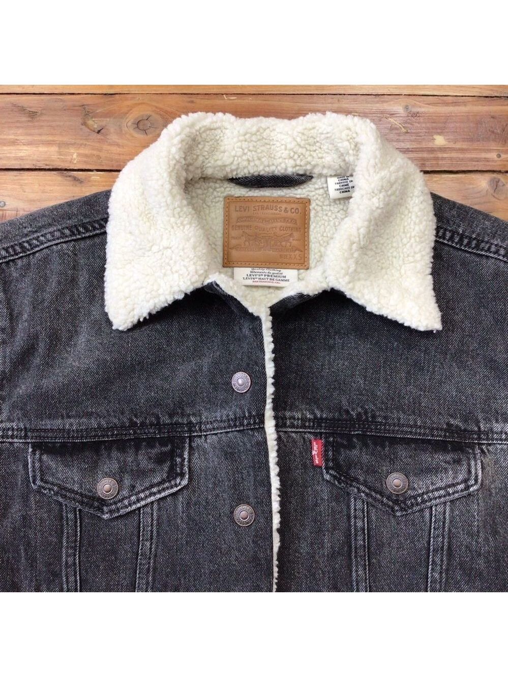LEVI’S Premium jeans jacket sherpa jeans jacket Cottagecore western cowgirl XXS